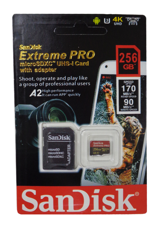 SanDisk 256GB Extreme PRO Micro SDXCカード